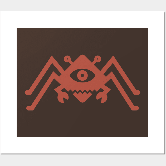 Diamond Spider Crab Dark Red Wall Art by Bug Robot